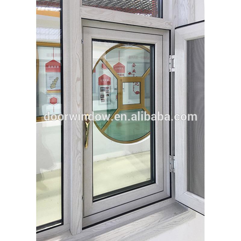 DOORWIN 2021Wood grain Out swing Thermal Break Aluminum 24 x 48 casement window with Security Screen by Doorwin - Doorwin Group Windows & Doors