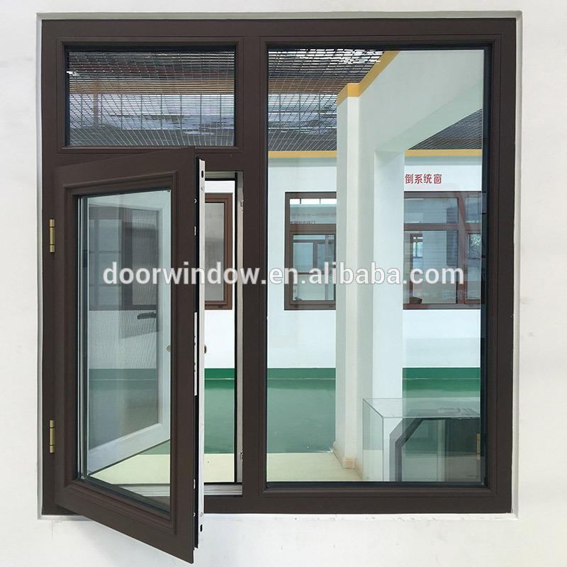 DOORWIN 2021Wood grain Out swing Thermal Break Aluminum 24 x 48 casement window with Security Screen by Doorwin - Doorwin Group Windows & Doors