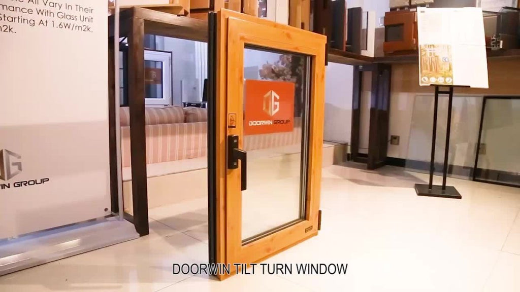 DOORWIN 2021wooden grain finish aluminum swing tilt and turn windows with factory price - Doorwin Group Windows & Doors