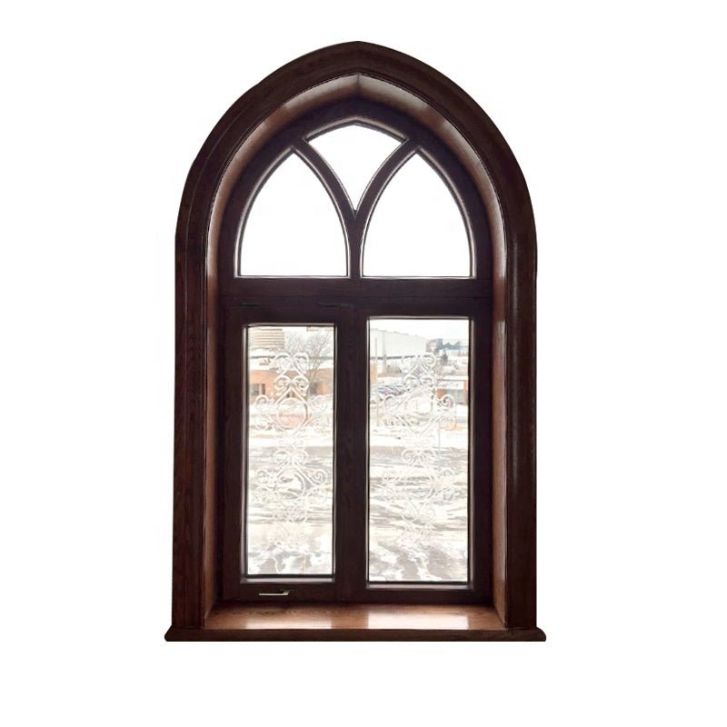 Doorwin Fantastic Arched Oak Wood Windows with Carved Glass - Doorwin Group Windows & Doors
