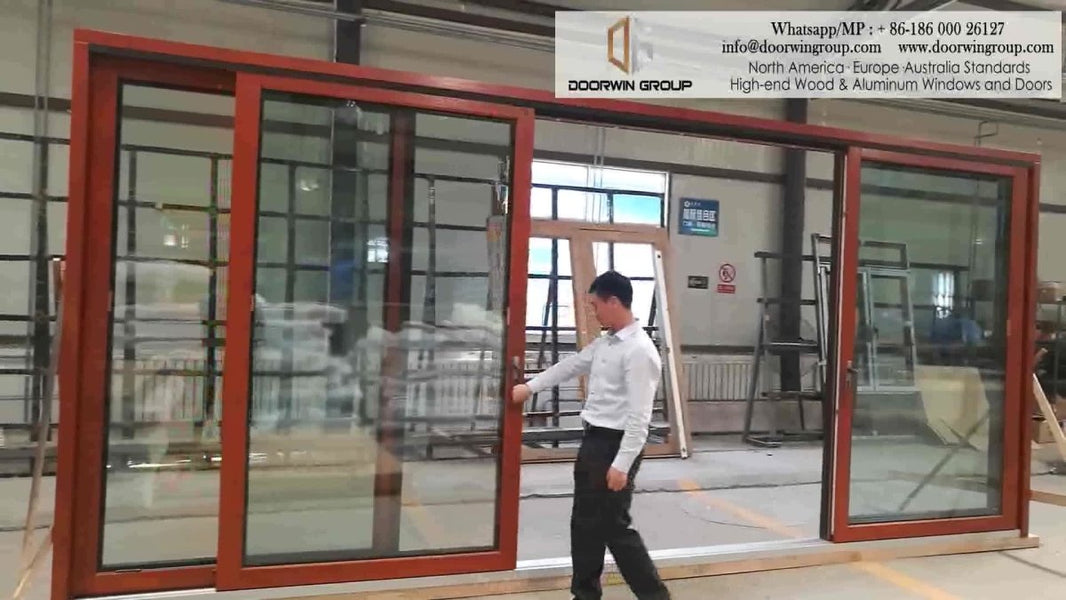 DOORWIN wood aluminum frame balcony commercial automatic sliding glass doors by Doorwin on Alibaba - Doorwin Group Windows & Doors