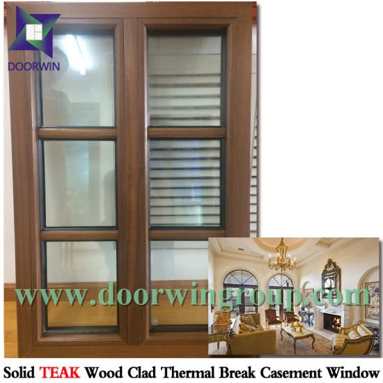 Double Glazing Glass Aluminum Wood Interior Window, Horizontal Bar in The Glass Aluminum Wood Window - China Window, Aluminum Window - Doorwin Group Windows & Doors