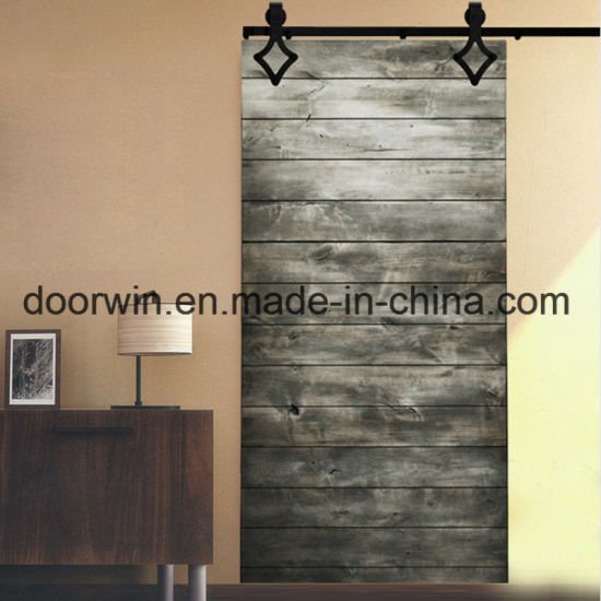 Double Soundproof Interior Sliding Doors with Plank Panels Deign and Top Track - China Sliding Louvered Doors, Bedroom Interior Doors - Doorwin Group Windows & Doors