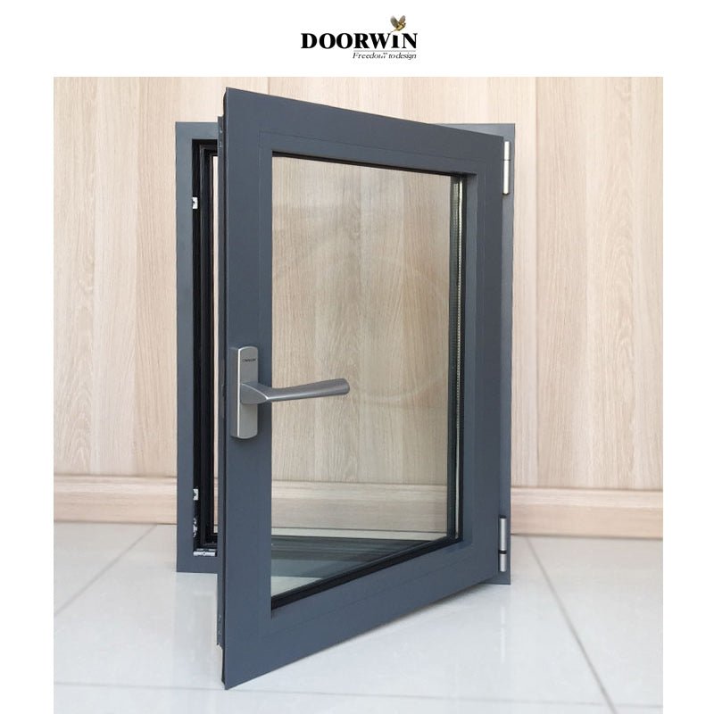 Double swing french casement window aluminum tilt and turn windows grey aluminum windows - Doorwin Group Windows & Doors