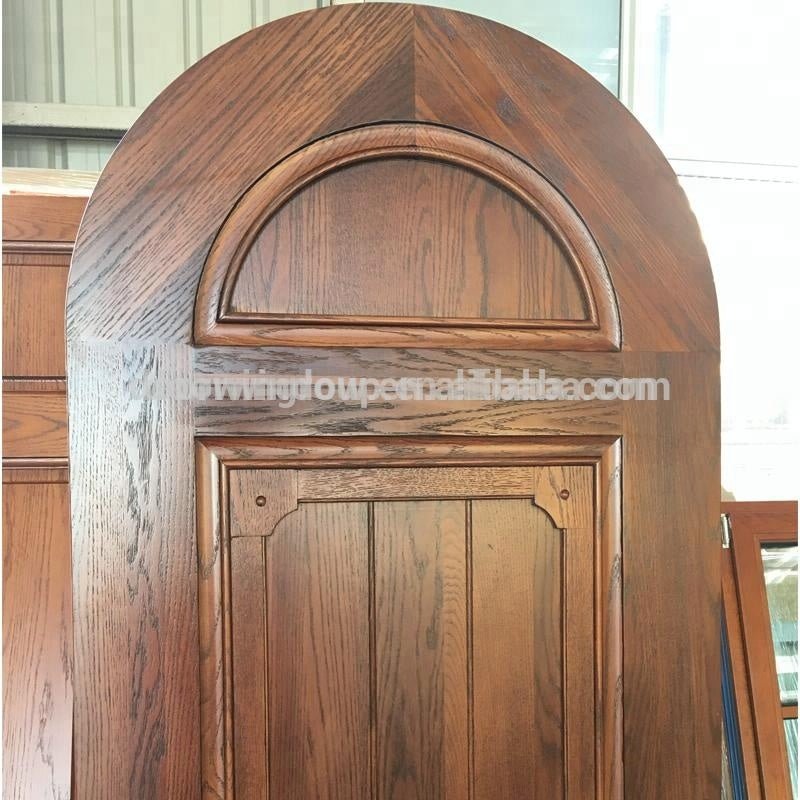 Europe church front door round top design wooden single main door design made of oak woodby Doorwin - Doorwin Group Windows & Doors