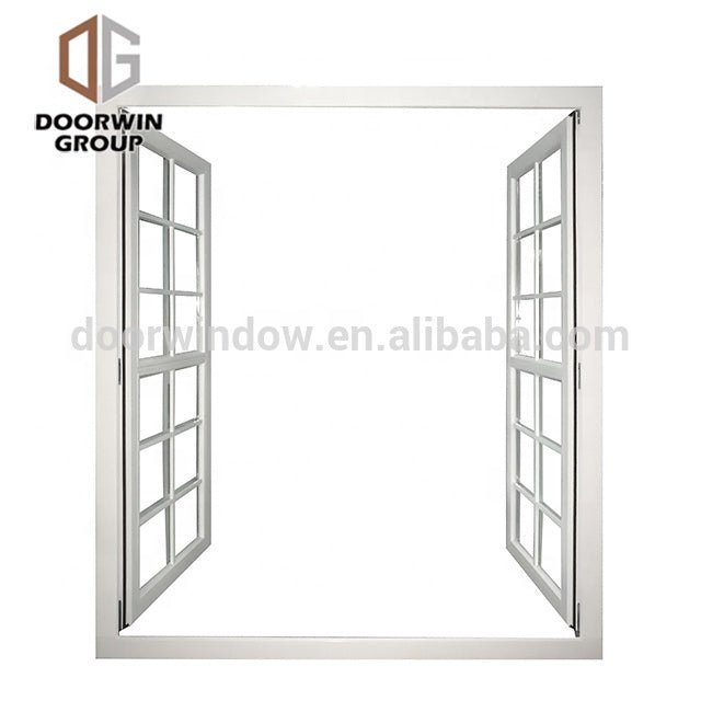European style San Francisco LA popular white color stain finished pine wood French push out window with grille design by Doorwin - Doorwin Group Windows & Doors
