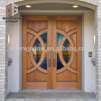 Expensive antique wooden double door designs red oak glass swing doorby Doorwin - Doorwin Group Windows & Doors