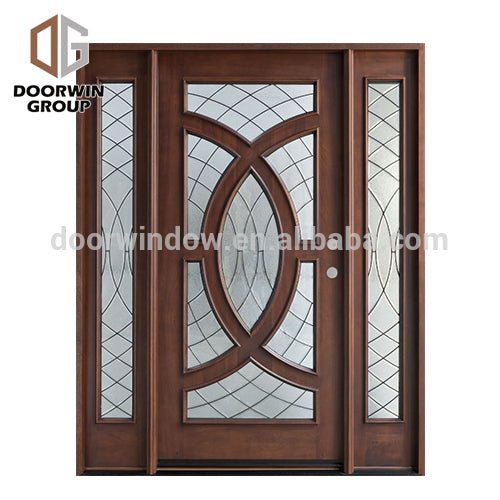 Expensive antique wooden double door designs red oak glass swing doorby Doorwin - Doorwin Group Windows & Doors