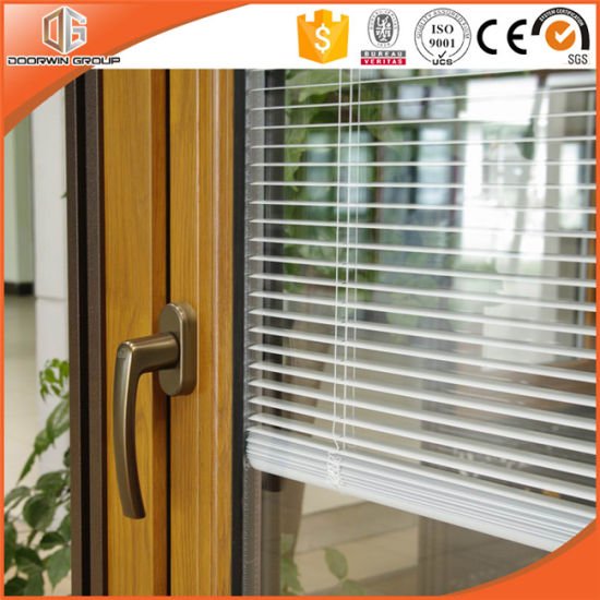Exterior French Door with Integrated Environmental Blinds, Solid Wood Clad Thermal Break Aluminum Hinged Door - China Wood Door, Solid Wood Door - Doorwin Group Windows & Doors