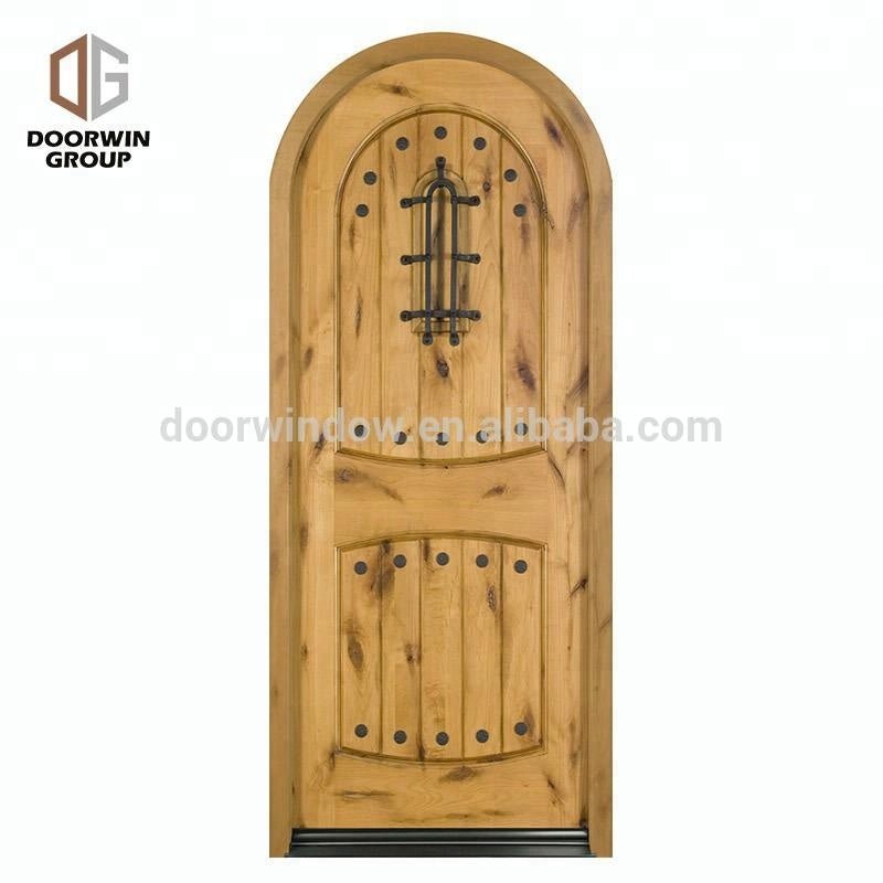 Exterior wood front doors iron wrought door with aluminum adjustable threshold in oil rubbed bronze finish by Doorwin - Doorwin Group Windows & Doors