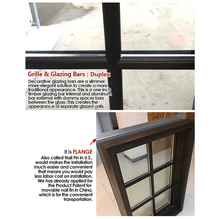 Factory cheap price aluminum casement window hand crank american aluminium grill design - Doorwin Group Windows & Doors