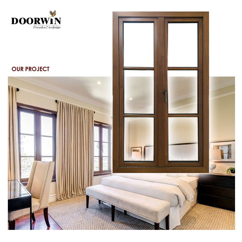 Factory cheap price pine wood interior powder painted aluminum swing outward casement windows - Doorwin Group Windows & Doors