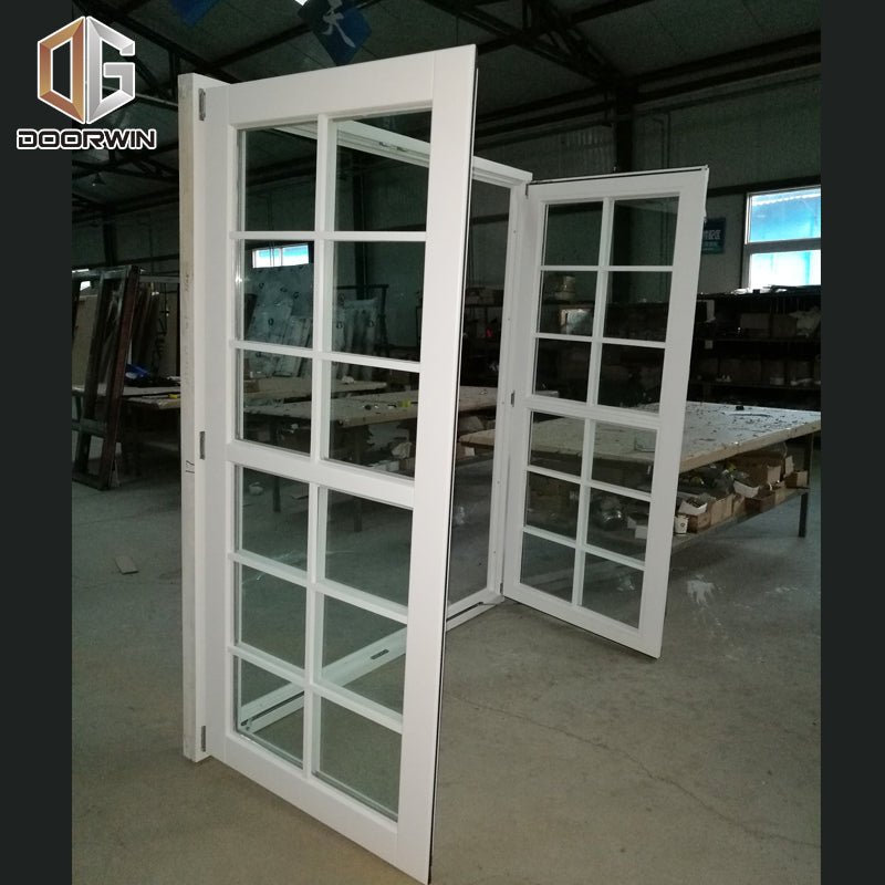 Factory custom white internal double doors with glass interior french house windows - Doorwin Group Windows & Doors