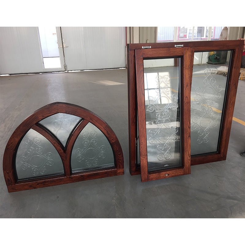 Factory direct selling triple glazed special shape oak cherry wood casement grill windows - Doorwin Group Windows & Doors