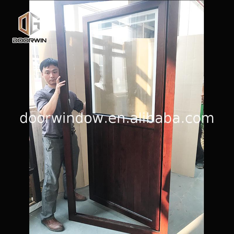 Factory direct selling wooden entry doors with glass panels window blind inserts exterior door built in - Doorwin Group Windows & Doors