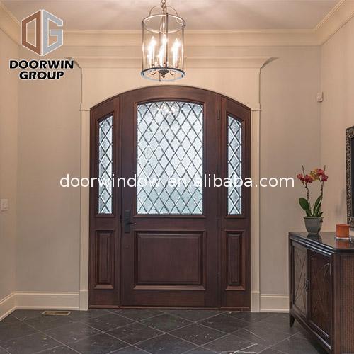 Factory made wood entry door with sidelites double doors glass frosted - Doorwin Group Windows & Doors
