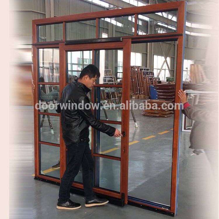 Factory price wholesale glass door with transom and wood sliding doors german patio - Doorwin Group Windows & Doors