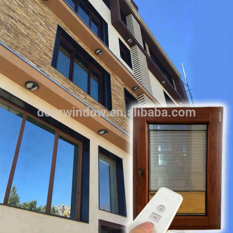 Factory sale price prehung windows thermal break aluminum window with interior red oak wood claddingby Doorwin - Doorwin Group Windows & Doors