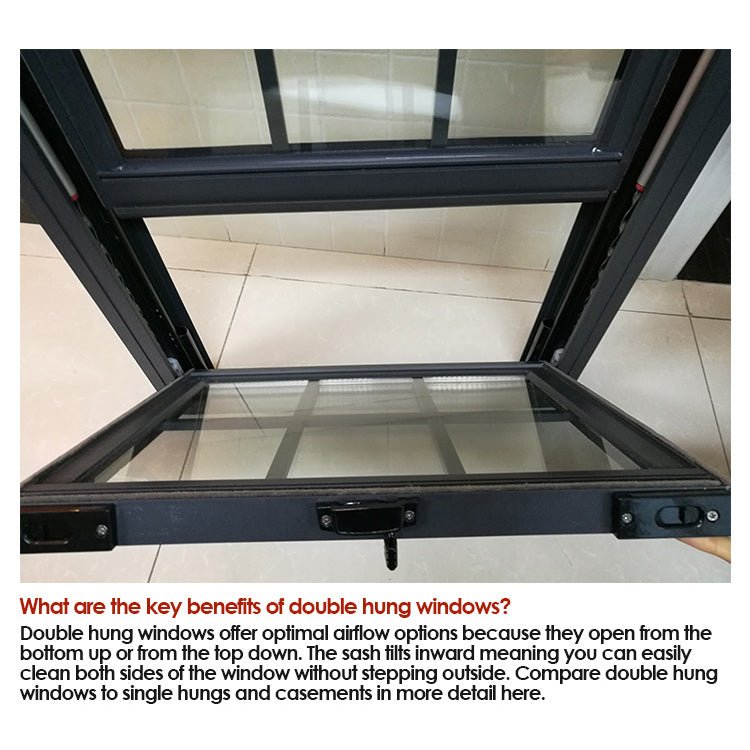 Factory sale triple hung windows tilt up aluminum window thermal break - Doorwin Group Windows & Doors