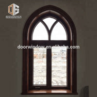 Fantastic arched oak wood window frame with carved glass for houseby Doorwin - Doorwin Group Windows & Doors