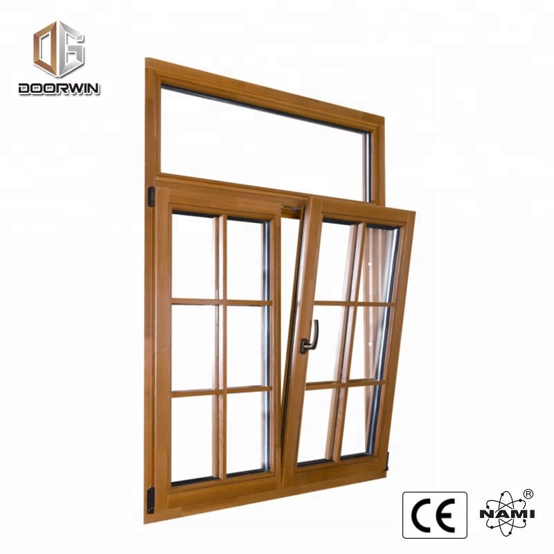 Fashion design of oak wood france window with double glazing glassand real grille designby Doorwin - Doorwin Group Windows & Doors