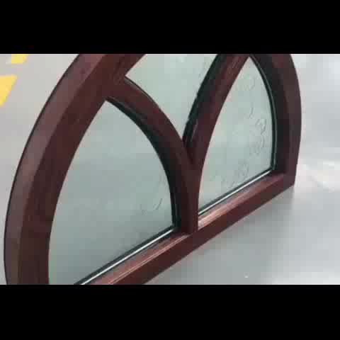 fixed round American oak wood double pane glass window - Doorwin Group Windows & Doors