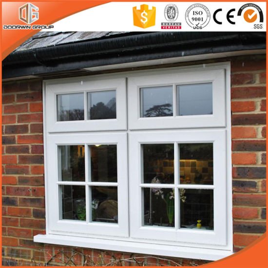Full Light Window Fixed Window with Full Divided Light Window, White Color Solid Oak Woo ...