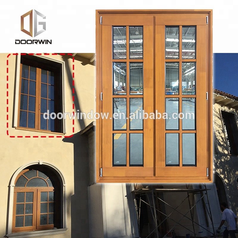 French style fixed wood window with wood window grille design made of teak woodby Doorwin - Doorwin Group Windows & Doors