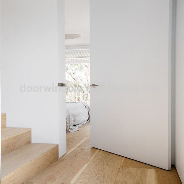 French style simple oak wood door design invisible door with hide hingeby Doorwin - Doorwin Group Windows & Doors