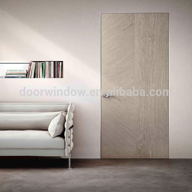 French style simple oak wood door design invisible door with hide hingeby Doorwin - Doorwin Group Windows & Doors