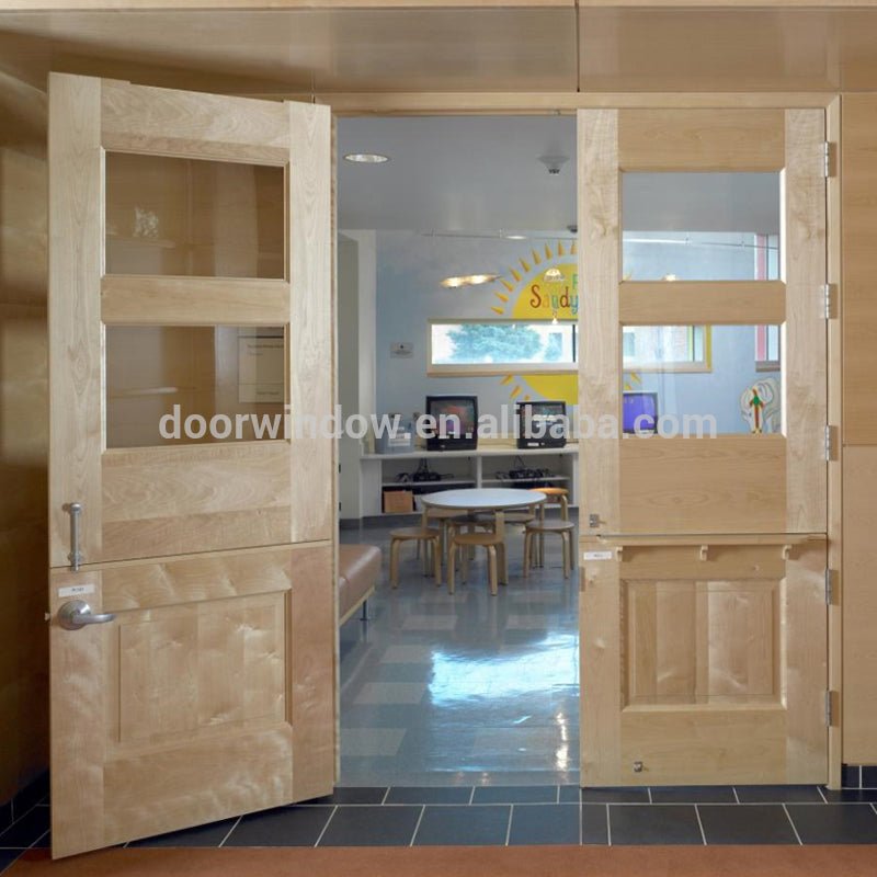 Functional latest design wooden doors half door dutch door for entry gateby Doorwin - Doorwin Group Windows & Doors