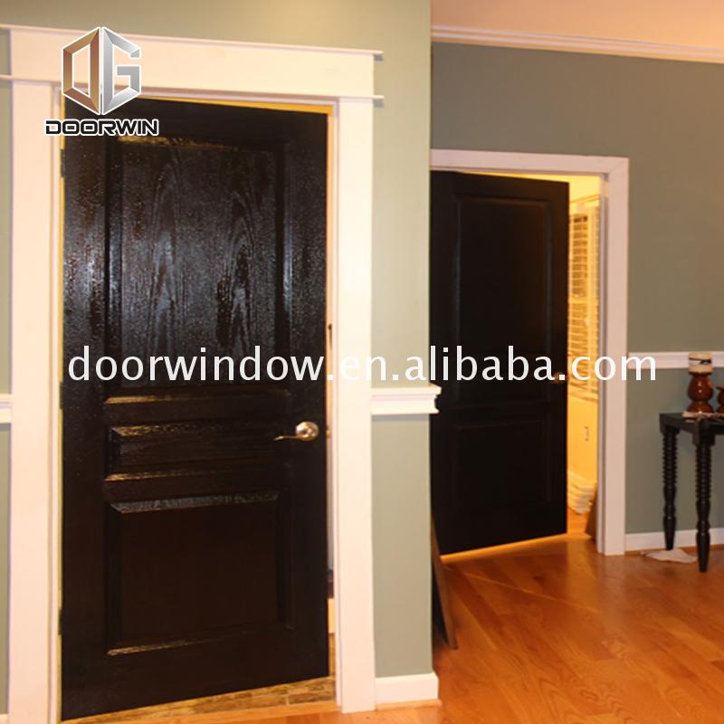 Good quality half glass interior wood door front main wooden doors with venting sidelites - Doorwin Group Windows & Doors