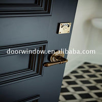 Good quality half glass interior wood door front main wooden doors with venting sidelites - Doorwin Group Windows & Doors