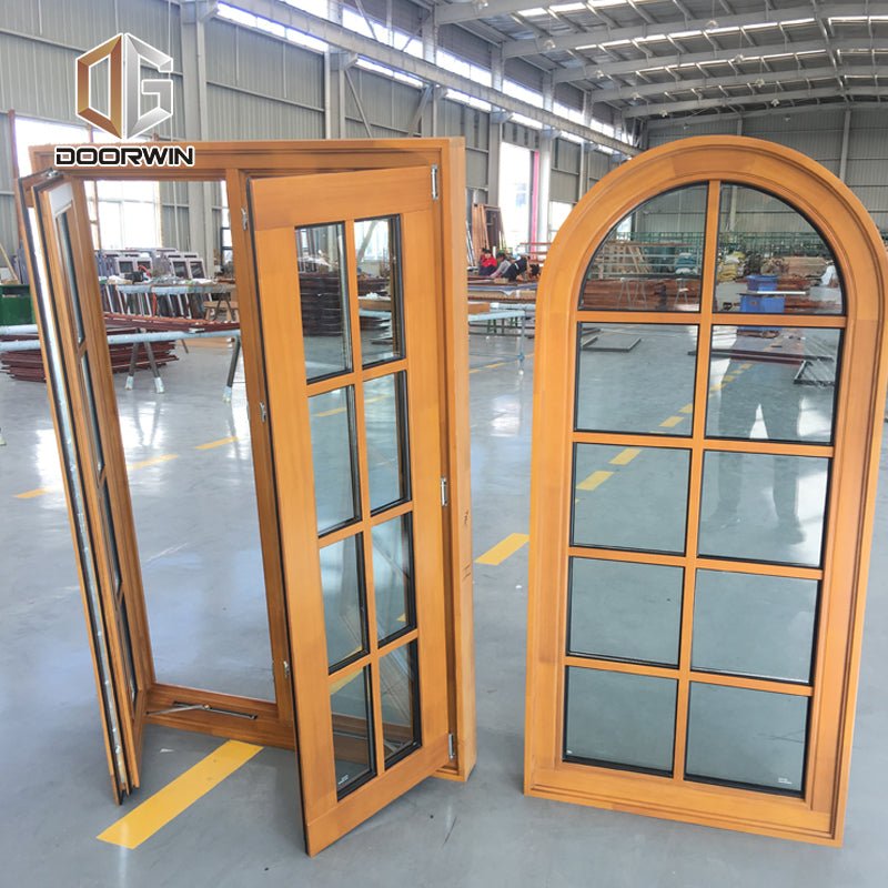 Grille round-top casement window solid pine wood larch wood - Doorwin Group Windows & Doors