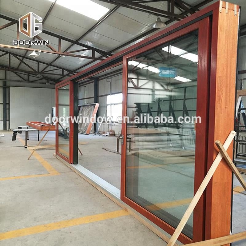 High end customize wooden sliding door with 6 glass panels by CE certified by Doorwin - Doorwin Group Windows & Doors