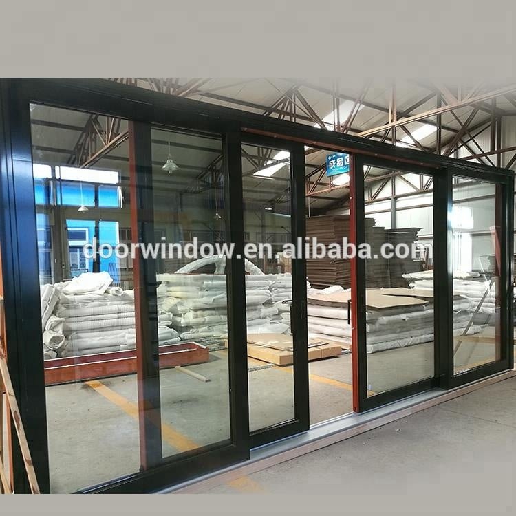 High end customize wooden sliding door with 6 glass panels by CE certified by Doorwin - Doorwin Group Windows & Doors