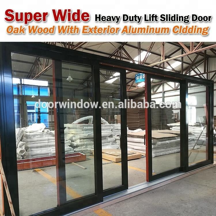 High end customize wooden sliding door with 6 glass panels by CE certified by Doorwin - Doorwin Group Windows & Doors