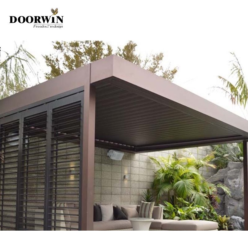 High-grade outdoor rain proof louver LED lamp electric aluminum alloy pavilion - Doorwin Group Windows & Doors