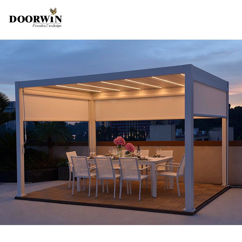 High-grade outdoor rain proof louver LED lamp electric aluminum alloy pavilion - Doorwin Group Windows & Doors