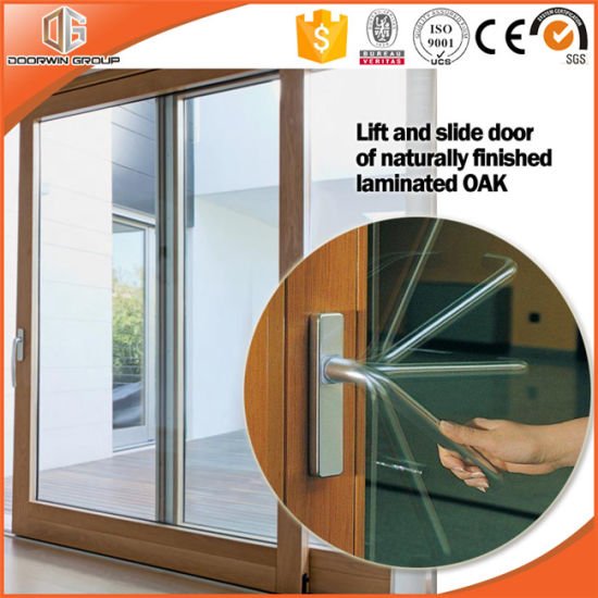 High Praised Aluminum Clading Solid Wood Lift Sliding Door, Double Glass Sliding Door Irregular Divided Light Grille - China Wood Door, Solid Wood Door - Doorwin Group Windows & Doors
