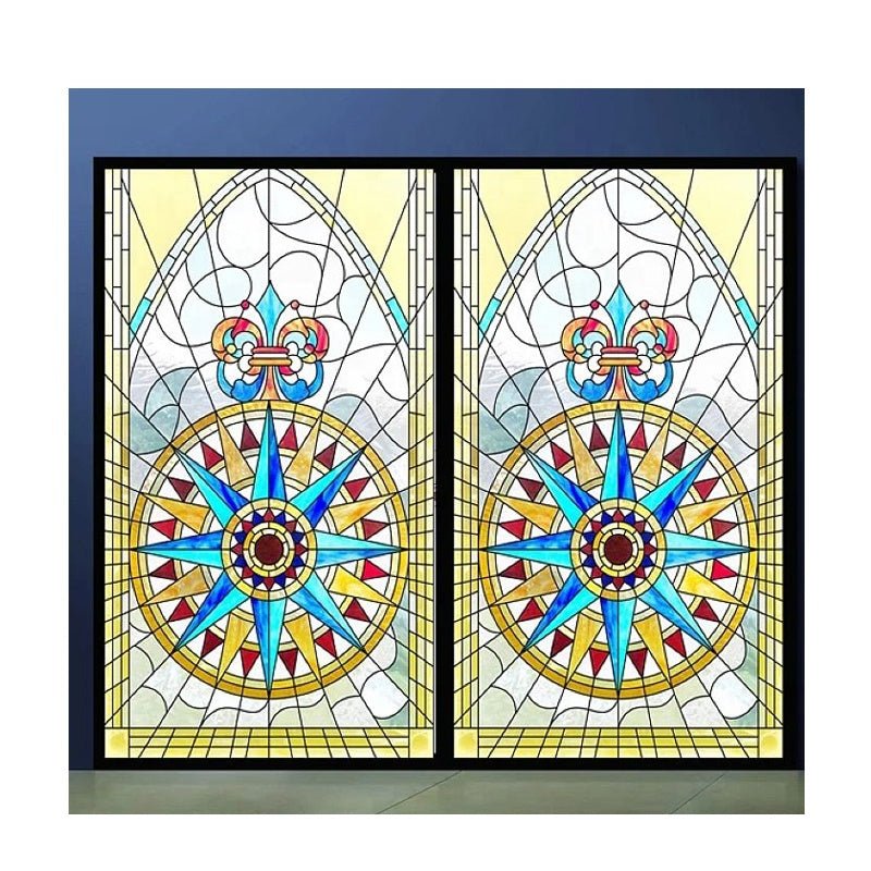 Hot Sale real stained glass windows arched top fixed transom with grille design - Doorwin Group Windows & Doors