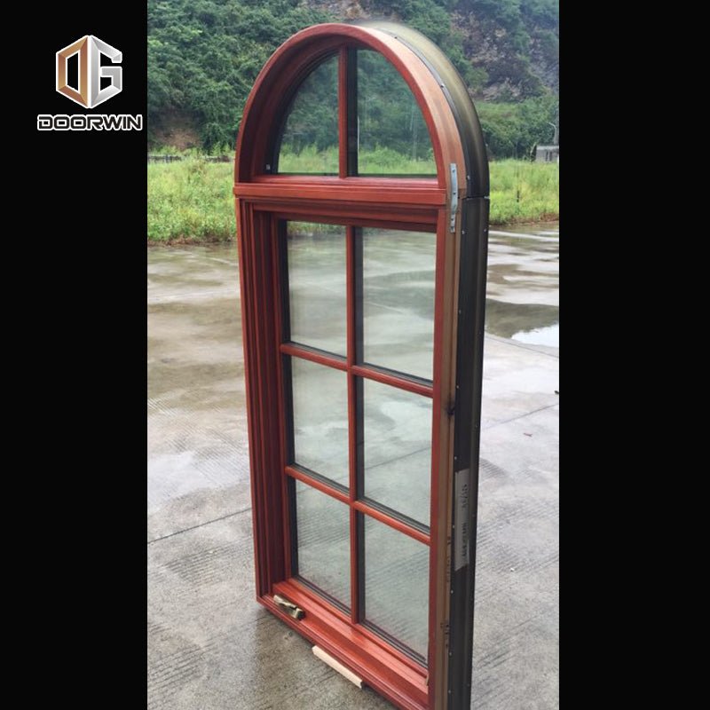 hot sales American style casement red oak wood with powder coated aluminum cladding crank open window - Doorwin Group Windows & Doors