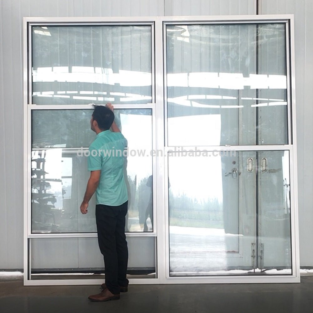 Hot sell white aluminum window grid grill design single hung vertical sliding window by Doorwin - Doorwin Group Windows & Doors