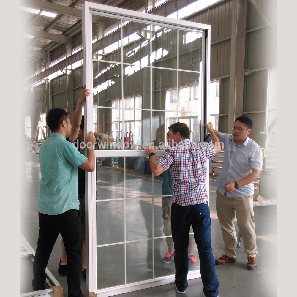 Hot sell white aluminum window grid grill design single hung vertical sliding window by Doorwin - Doorwin Group Windows & Doors