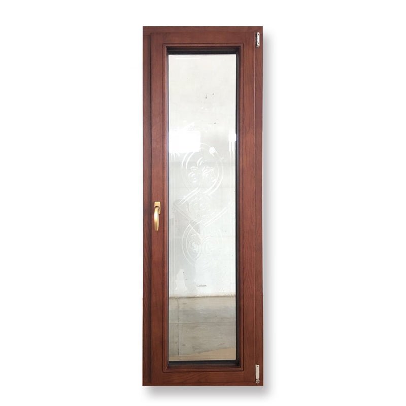 Hot selling product a stained glass window aluminum clad oak wood window with curved glass - Doorwin Group Windows & Doors