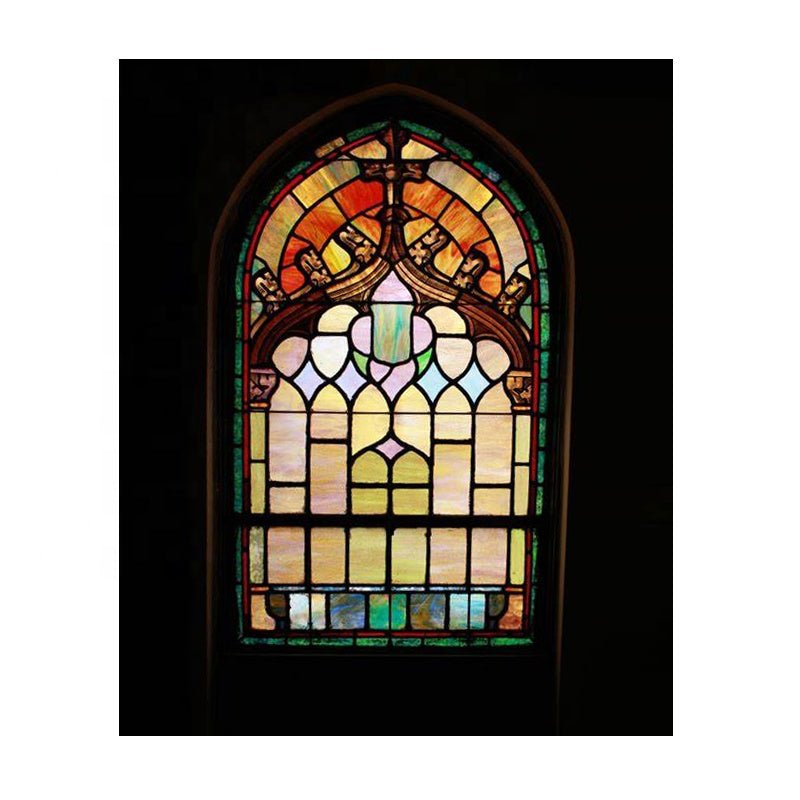 Houston discount hot sale wooden double glazed windows with stained glass - Doorwin Group Windows & Doors