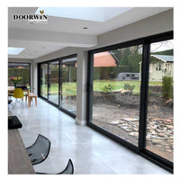 Huge aluminium doors windows Aluminum alloy double tempered glass three panels sliding stacking door - Doorwin Group Windows & Doors