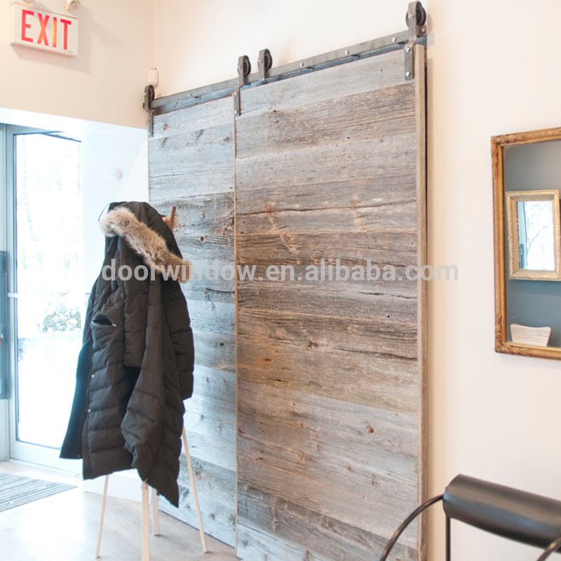 Interior Knotty Alder 2 panel shaker doors Double Z Solid Wood Core Barn Door by Doorwin - Doorwin Group Windows & Doors