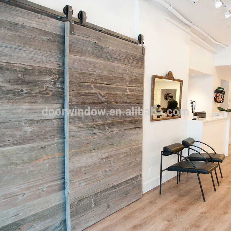 Interior Knotty Alder 2 panel shaker doors Double Z Solid Wood Core Barn Door by Doorwin - Doorwin Group Windows & Doors