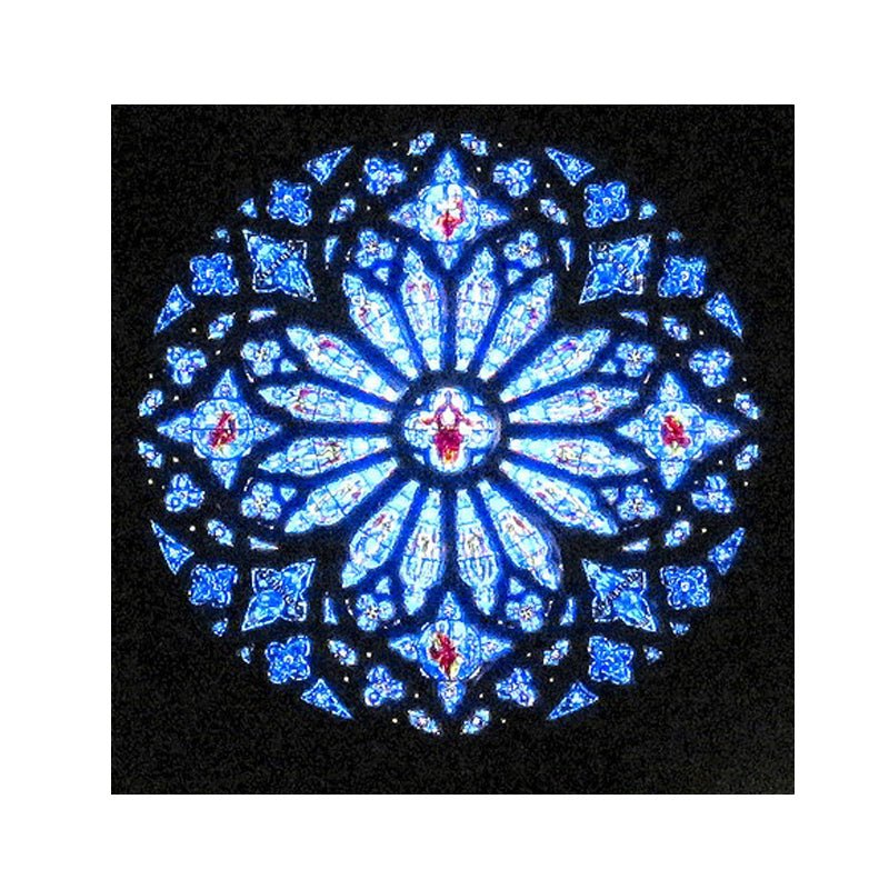 Large stained glass window film round cathedral frameby Doorwin - Doorwin Group Windows & Doors